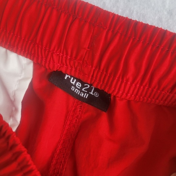 Men's Rue21 Volley Shorts Extra Small xs Red‎ drawstring peace skeleton - Picture 6 of 11